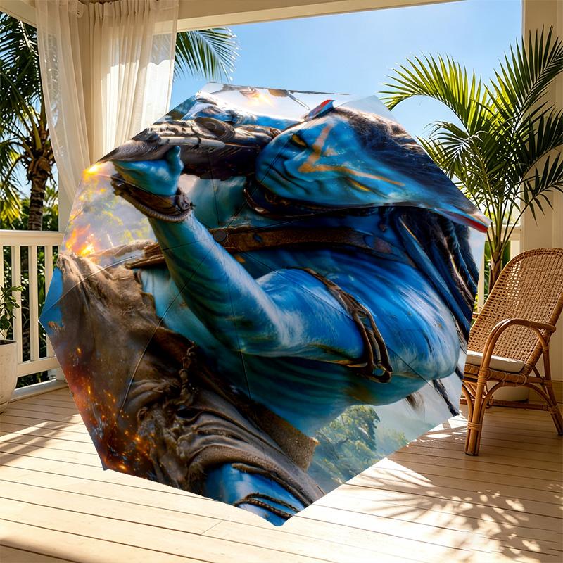 Avatar Print Automatic Open Close Umbrella, Portable Foldable Umbrella, for Outdoor Commute Camping Trip, Ideal Birthday Gift