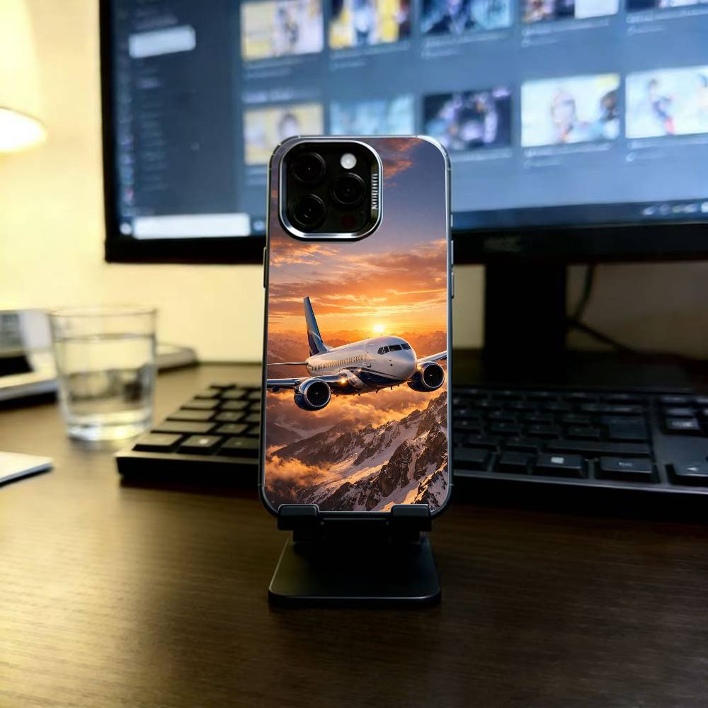 

Sky Airplane Phone Case For iPhone 17,16,15,14,13,12,11 Plus,Pro Max,XS,Colorful Silver Black Cover iPhone15Plus
