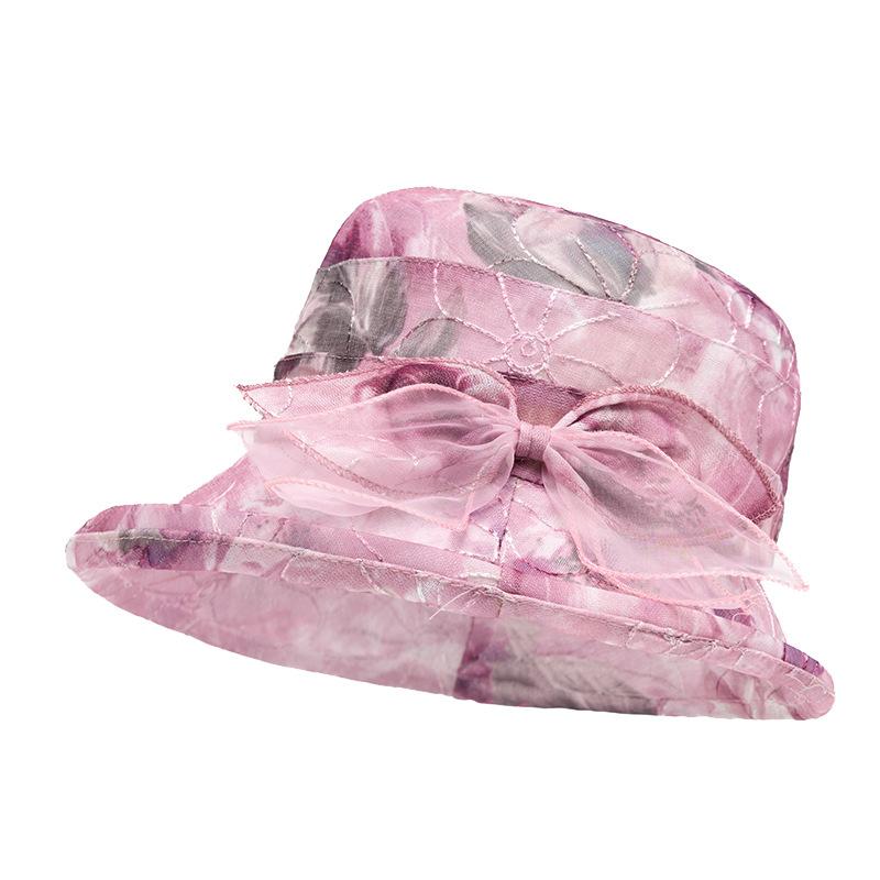 Women's Bow Fisherman Hat Mother Hat Summer Breathable Travel Sun Hat Basin Hat