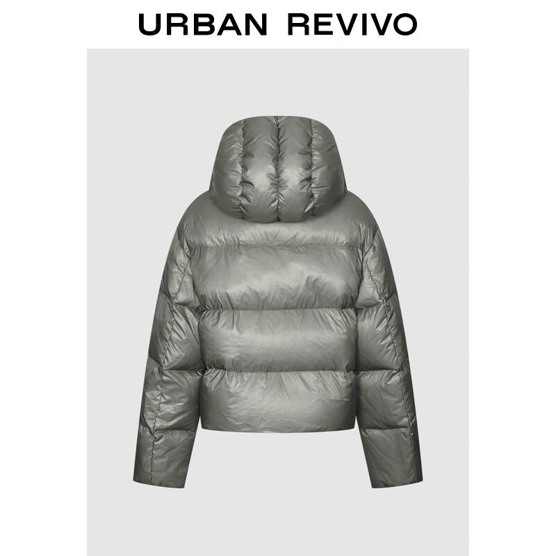 Women s Casual Hooded Down Jacket with Contrast Rope Knot S
