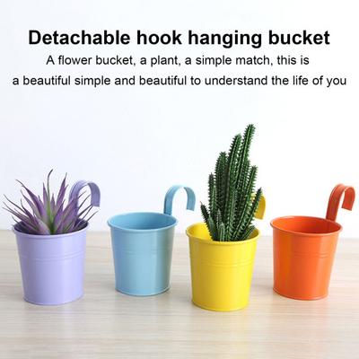 Eisen Hängeblumentopf Balkonkasten mit Abnehmbarem Haken Einfarbig Kräuter