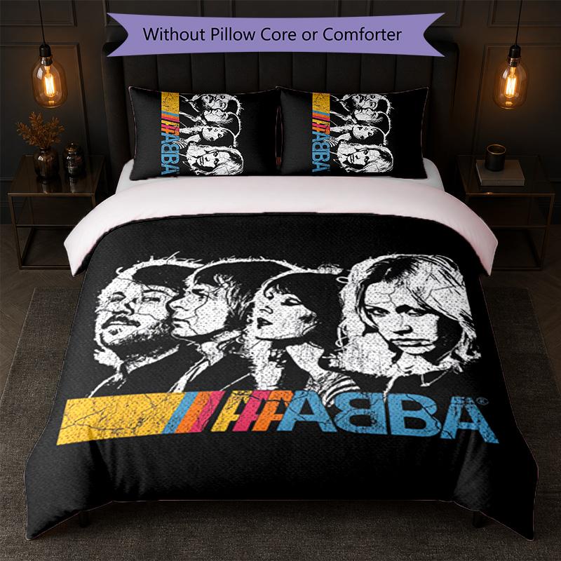 ABBA Print 3Pcs Duvet Cover Set 1 Duvet Cover and 2 Pillowcases Soft Bed Linen For Household Bedroom