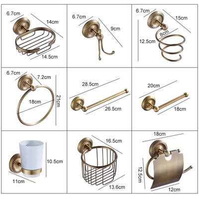 Antique Bronze Bath Hardware Set Bathroom Accessories Shelf Soap Dish Toilet Paper Holder Soap Dispenser Robe Hook ELM53