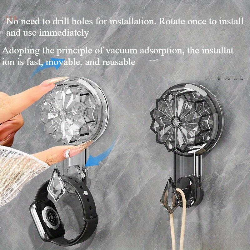 Saughaken, Hochleistungs-Vakuum-Saugknöpfe mit Haken, Abnehmbare Wiederverwendbare Badezimmer-Saughaken für Fliesenwand. Wandhaken
