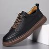 Fashion Luxury Leather Hollow Thick Soled Men's Sneakers Designer Soft Soled Lightweight Board Shoes Male Fashion Casual Man Dress Shoes