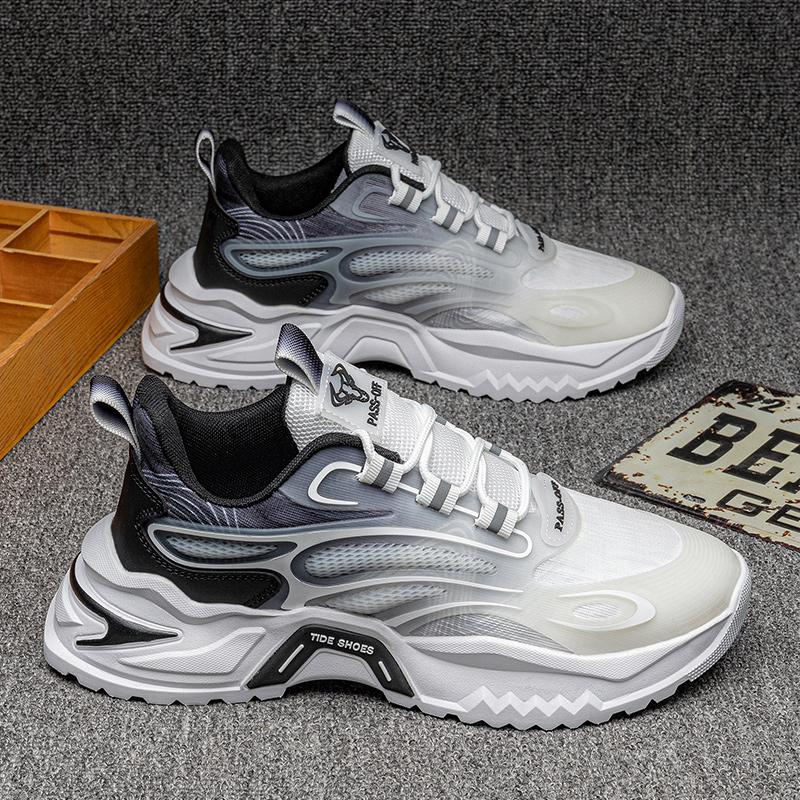 Men's Casual Sneakers Thick Platform Mesh Male Shoes Stylish Comfortable Outdoor All Brands Designer Walking Black Original Repl
