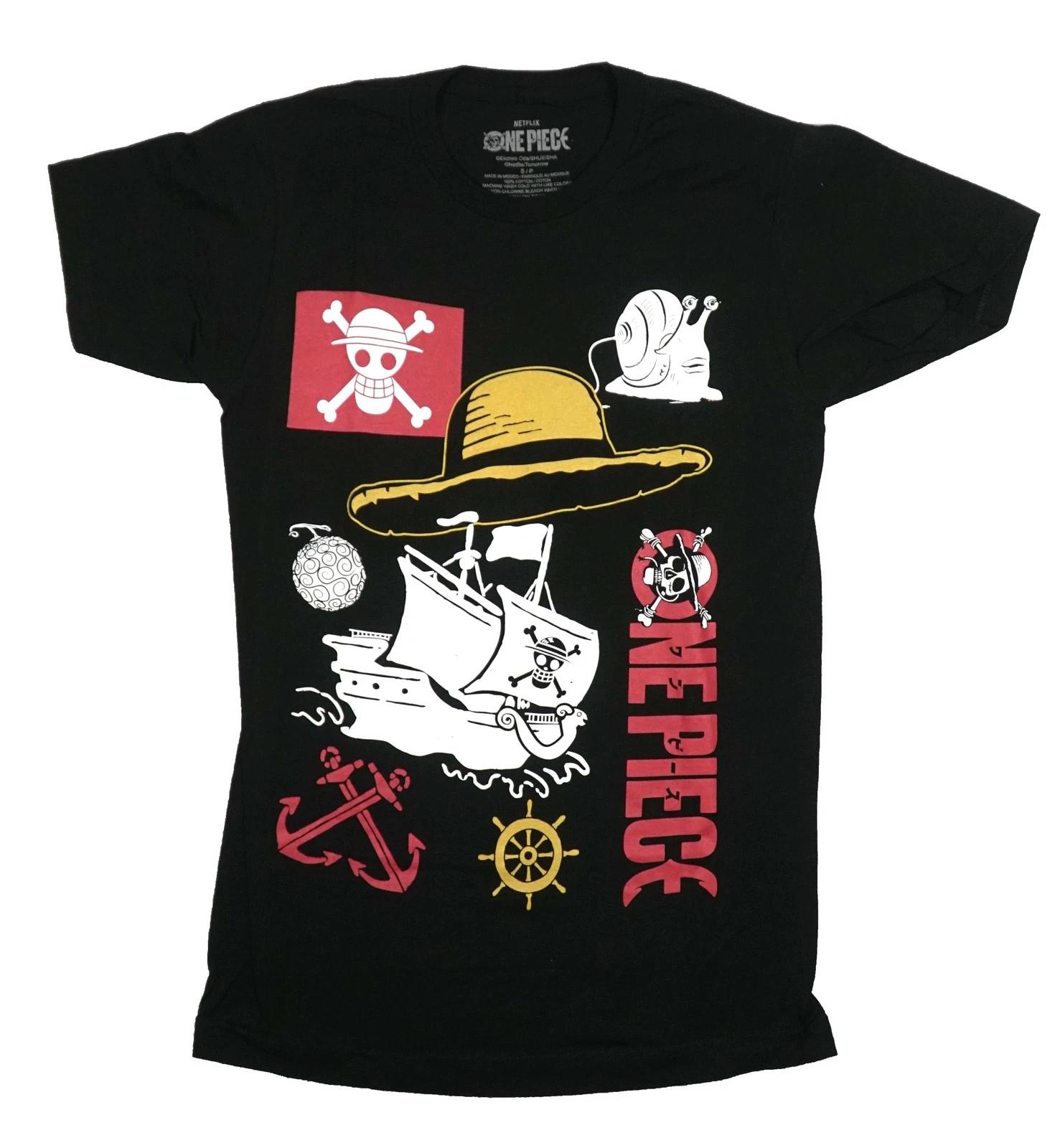 One Piece New Adult T-Shirt - Sunny Ship & Collection of Show Images XL
