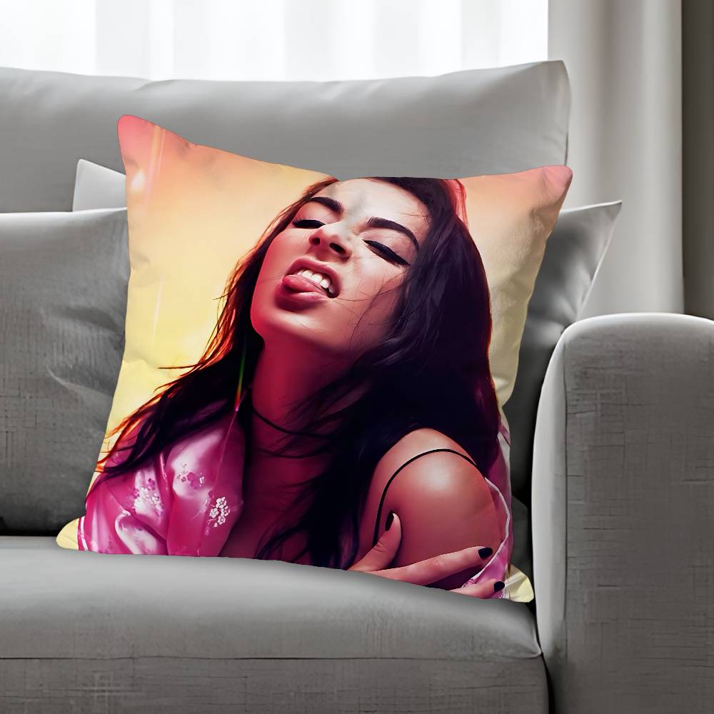 

CCharli XXcx Singer Various Sizes Square Pillow Case For Car Home Bedchamber Decor Custom Valentine gift 30x30 cm