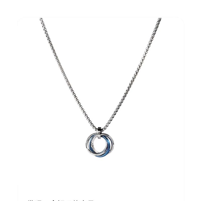 

Soul Collision Soulcollision Niche Style Fancy Necklace Pendant Sweater Chain Trendy All-Match Jewelry Blue