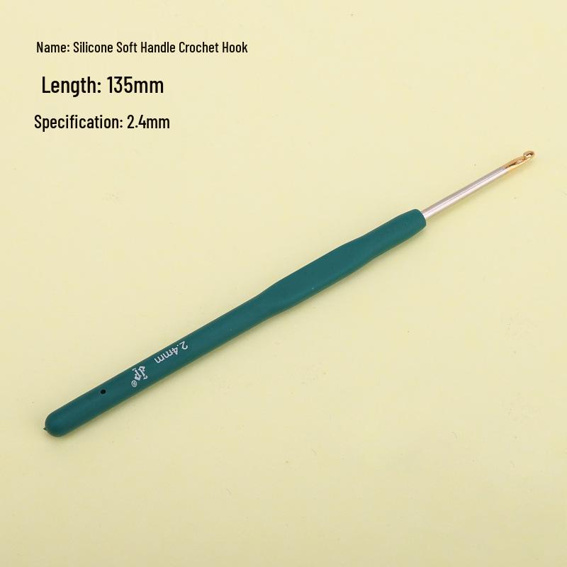 Candy-colored Crochet Hook with Gold-Plated Head - Soft Handle for DIY Sweaters, Shoes, and Hats