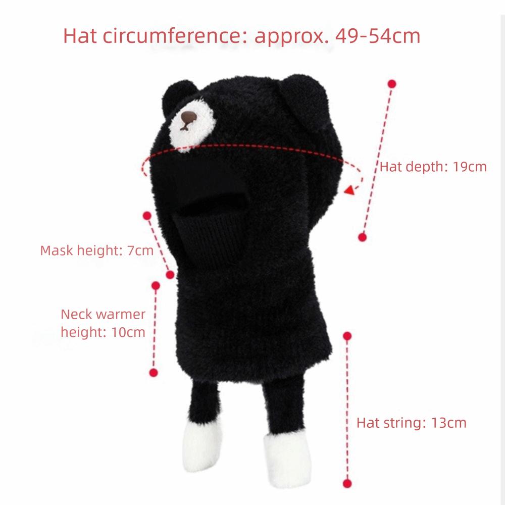 Cute Children's Balaclava Hat Thick Warm Integrated Ear Protection Warm Knitted Cap Windproof Face Guard Hat Winter Season