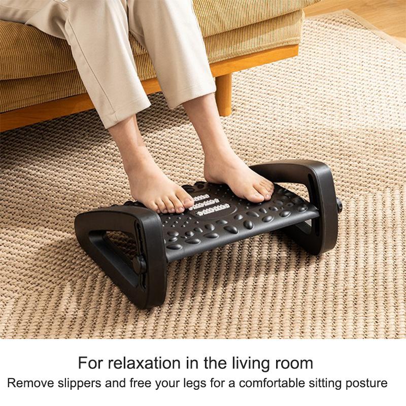 Six Heights Adjustable Foot Rest For Under Desk, Under Desk Footrest With Foot Massage Roller, Chair Footrest For Leg Rests