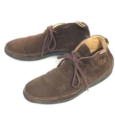 Hecho en Italia LO.WHITE Botas Chukka de Cuero Gamuzado Marrón 40 / 25.0 Suela Ligera(USADO)