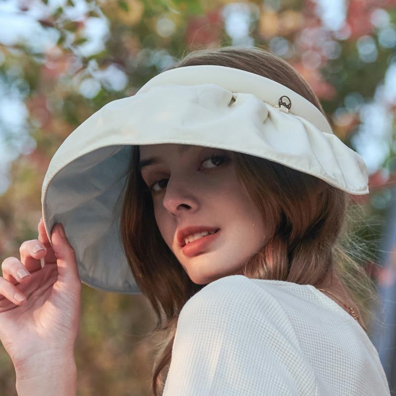 Hairpin, empty top hat, women's summer sunshade, sun protection, UV protection, outdoor beach curled hair with hat, large brim.