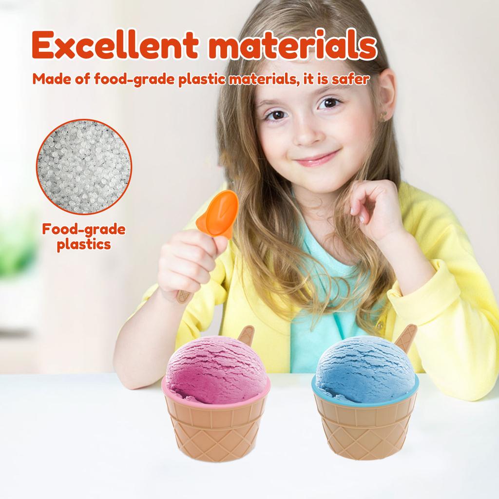 Eisbecher Wiederverwendbarer Plastik-Eisbecher mit Löffel Süßigkeiten Stapelbarer Dessertbecher für Sommerurlaubsparty Dessertbecher