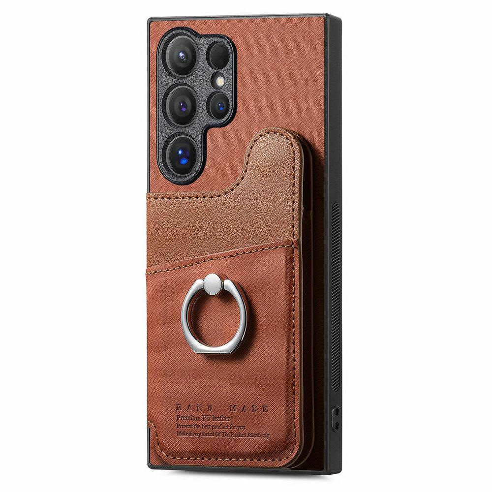 Wallet Double Button Magnet Leather RFID Card Case for Samsung Galaxy S26 Ultra S25 S24 S23 S22 S21 Plus S 26 Edge 25 FE 24 Etui