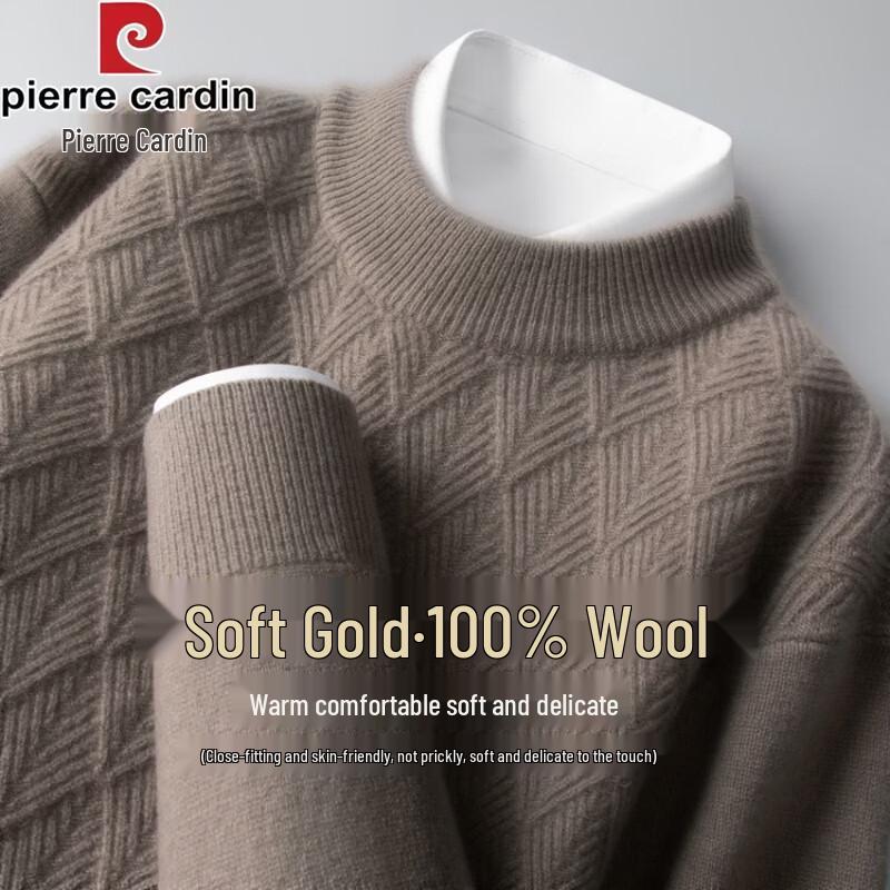 Pierre Cardin Men's 100% Merino Wool Crew Neck Sweater