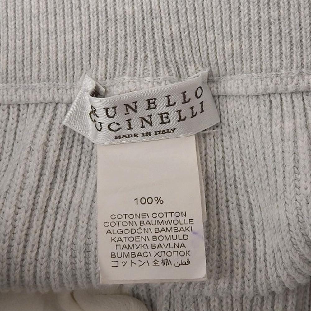 Brunello Cucinelli Beautiful Cotton Knit Ribbed Shorts Bottoms for Women, Grey, XXS, 21 Years MI9197799JAP Bottoms XXS grayUsed