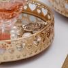 gold Mirror Jewelry Tray Display Stand Decorative Round Holder Plate for Bathroom