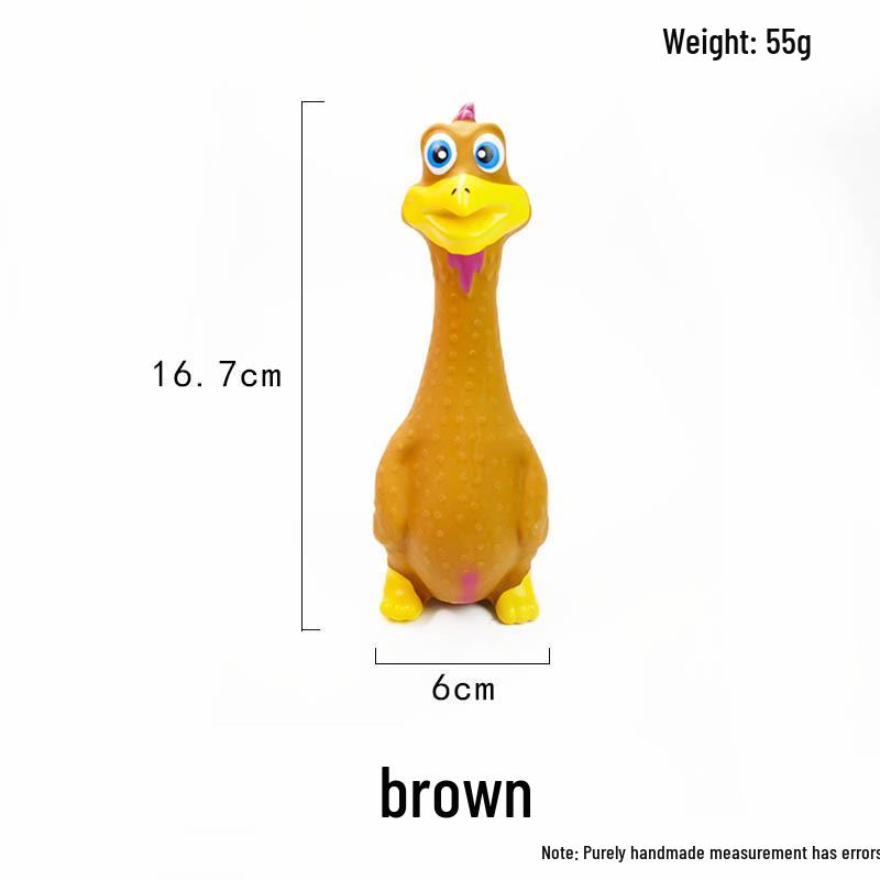 Bite-Resistant Latex Squeaky Dog Toy - Standing Chicken or Big-Mouthed Duck Teething Toy.