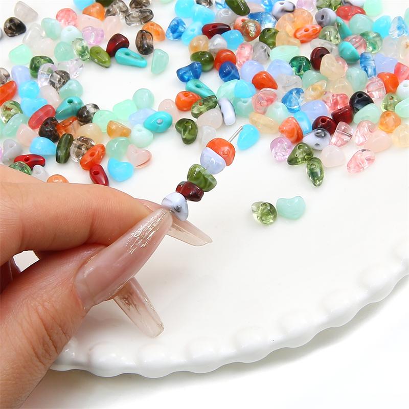 10g Irregular Halo Stained Small Gravel Beads  Acrylic Loose Spacer Beads For DIY Handmade Bracelet Necklace Keychain Jewelry Making Accessories