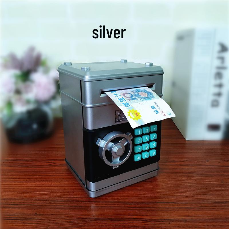 Internationales Sparschwein im Geldautomaten-Stil: Münzbetriebener, sprachaktivierter, rollender Münz-Elektroniksafe für Kinder