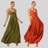 Rochie elegantă de seară pentru petrecere, fără mâneci, cu decolteu în V și spate decupat, lungă, plisată, pentru femei