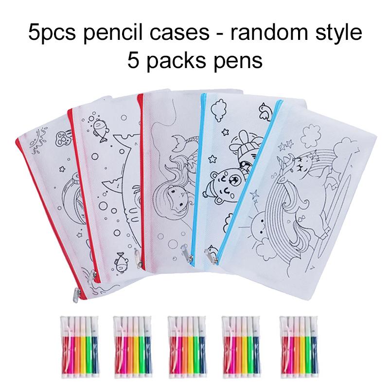 5pcs/set Graffiti Bag Children Drawing Toys Parent-child Interaction Storage Bag Early Education Educational Puzzle Toys TMZ