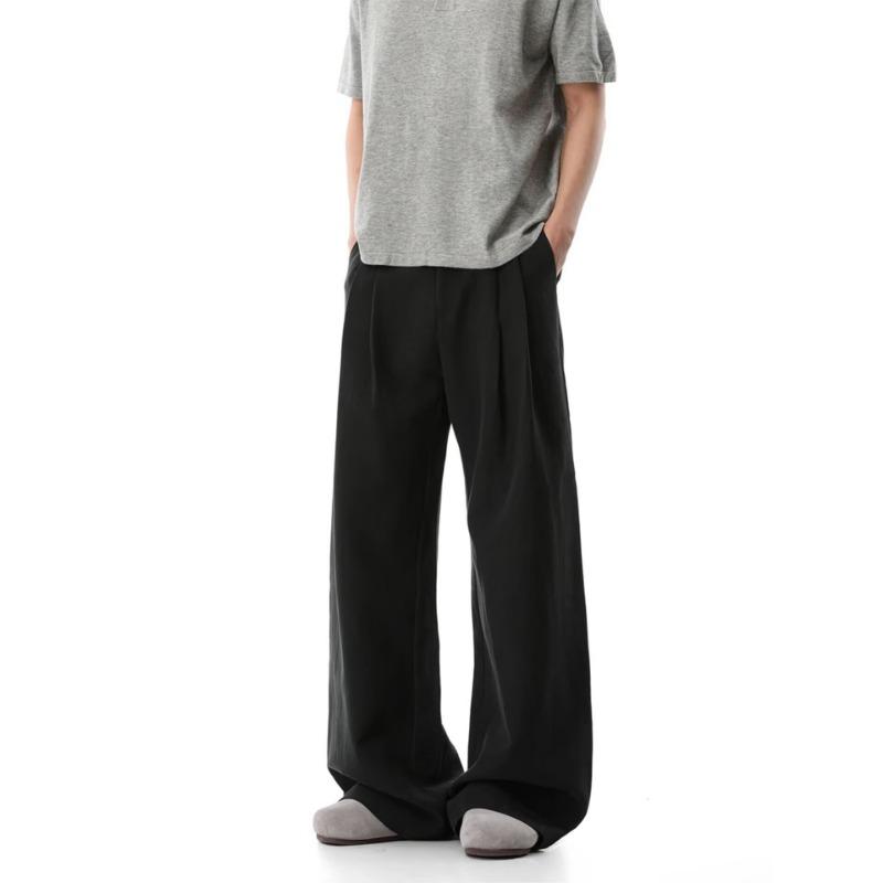 Men S Summer Thin Wide Leg Loose Casual Straight Linen Trousers