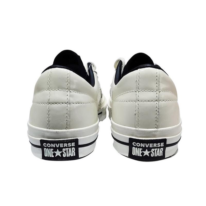 Converse One Star series leather classic and versatile low-top canvas shoes unisex black and white stitching