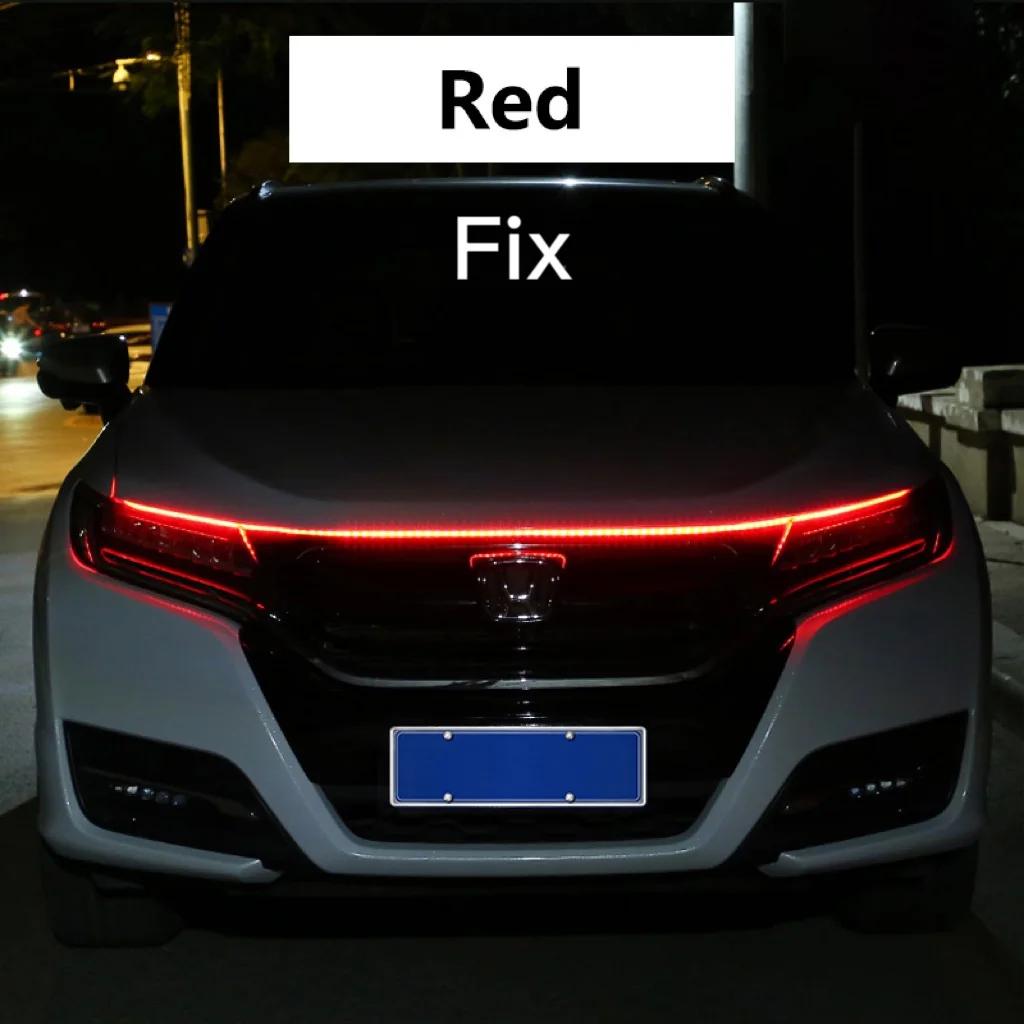 1pc Dynamic Led Car Hood Lights Strip Universal Engine Hood Guide Decorative Light Bar Auto Headlights Car Daytime Running Light