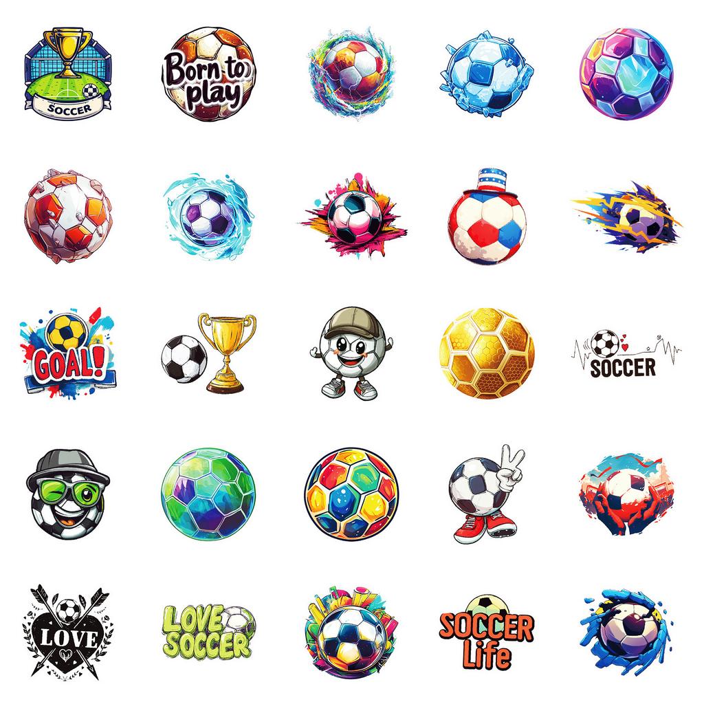 50 Hot-blooded Football Graffiti Stickers Decorate Mobile Phone Case Refrigerator Water Cup Stickers