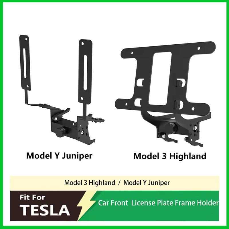 Fit For Tesla Model Y Juniper Model 3 Highland 2025 Diamond Free Front License Plate Holder Adhesive Free License Plate Holder