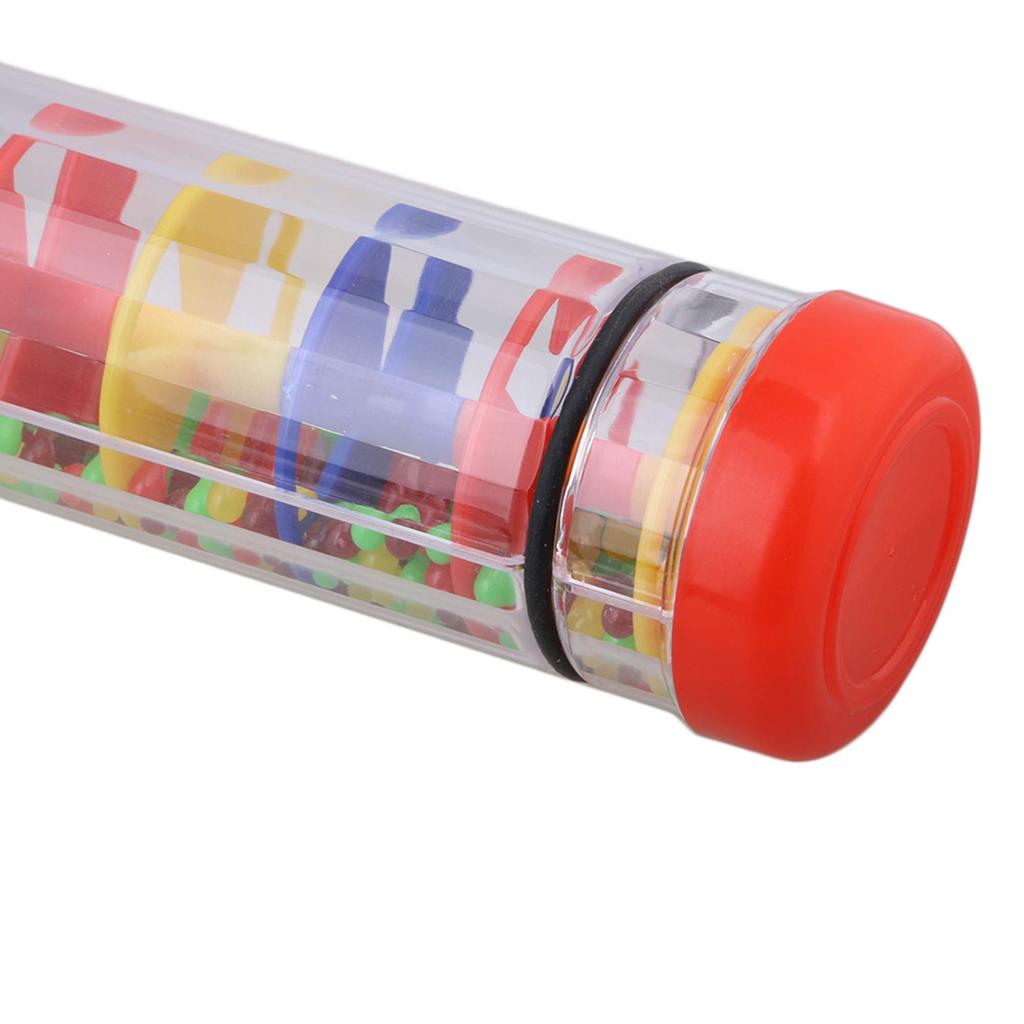 Yibuy 40 x 5.2cm Multicolor Plastic Rain Rattle Rain Stick Rainmaker Ball with Musical Sensory Hearing Device Rainbow Stick Maracas Rattle