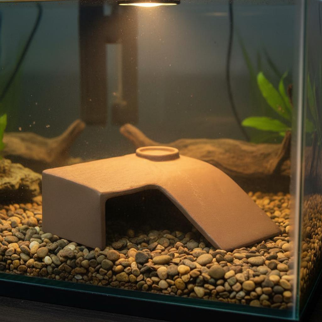 Basking Cave Platform Two-Way Use Ceramic Turtle Ramp Turtle Hideout Bridge Easy to Climb Amphibian Cave Hide Sturdy Base
