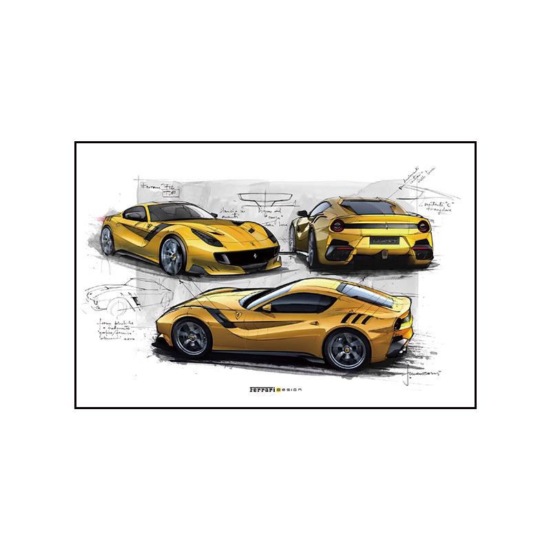 Pittura su Tela Poster a Tema Auto Pittura Decorativa Soggiorno Camera da Letto Stanza E-sport Murale da Corsa Supercar GTR