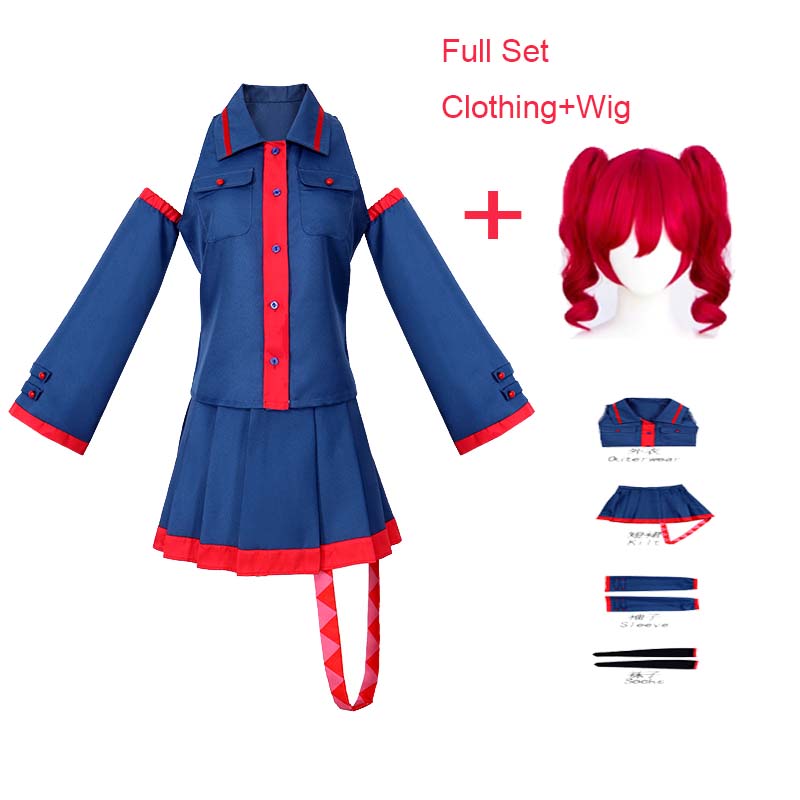 Anime Kasane Teto Cosplay Moodne Ühtne Kostüüm Parukas Vtuber Teto Sinine Kleit Ülikond Naistele Halloweeni Pidu Valem Ühtne Ülikond