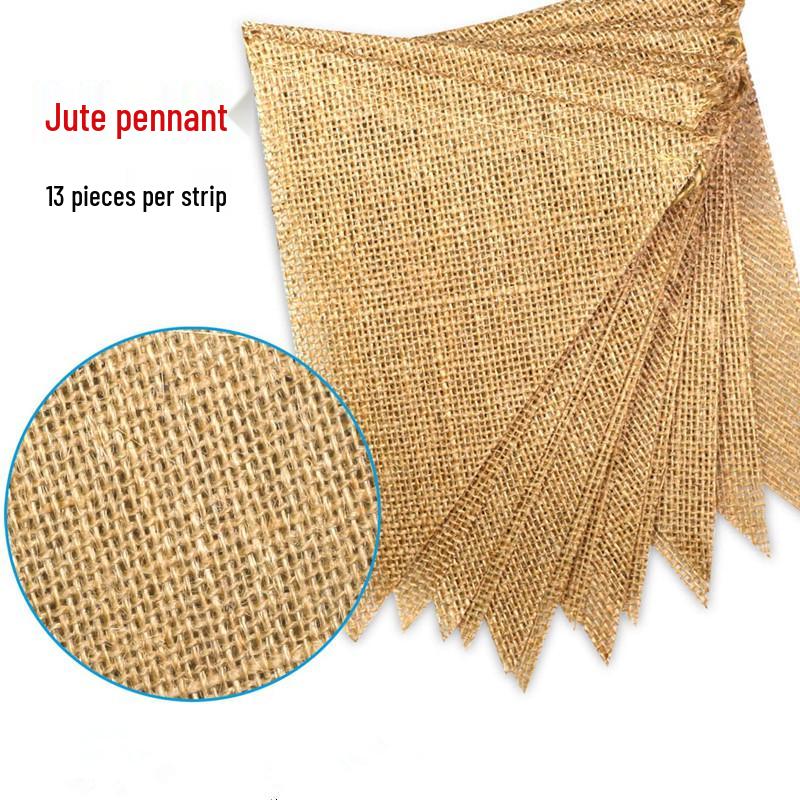 6-Color Triangle Pennant Banner: Imitation Linen for Graduation and Weddings