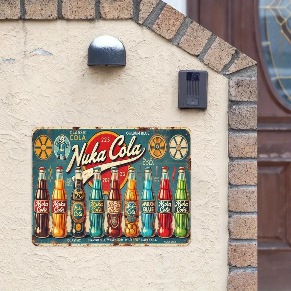 

NUKACOLAVINTEDGE Vintage Nuka Cola Metal Wall Sign | Retro Soda Art Decor | Classic Game Theme 20x30cm（7.8x11.8inch）