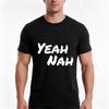 Yeah Nah White Tshirt Summer Casual Cotton Tee Oversized Streetwear Tops Vintage Graphic Print Loose Fit Short Sleeve