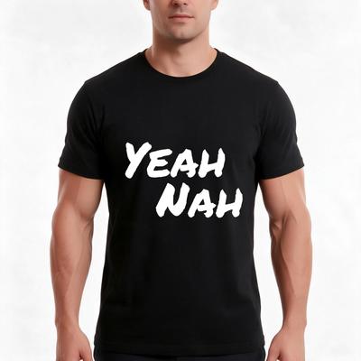 Yeah Nah White Tshirt Summer Casual Cotton Tee Oversized Streetwear Tops Vintage Graphic Print Loose Fit Short Sleeve