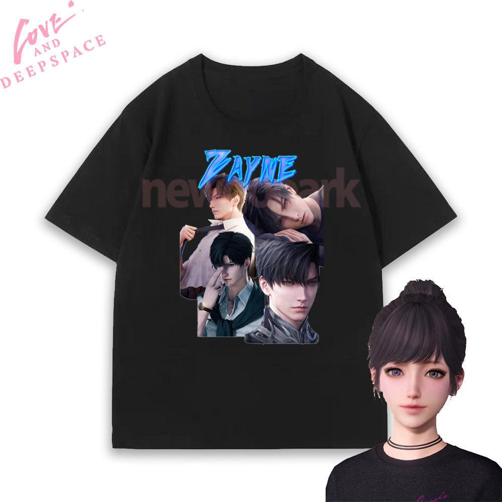 Zayne Love and Deepspace Otome Game Tshirt Woman Man Couple Girlfriend Cartoon Anime Cotton Graphic T Shirts Oneck Shortsleev