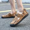Summer Men's Leather Sandals Outdoor Slippers Classic Roman Sandals Sneaker Beach Rubber Flip Flops Men's Water Trekking Sandals