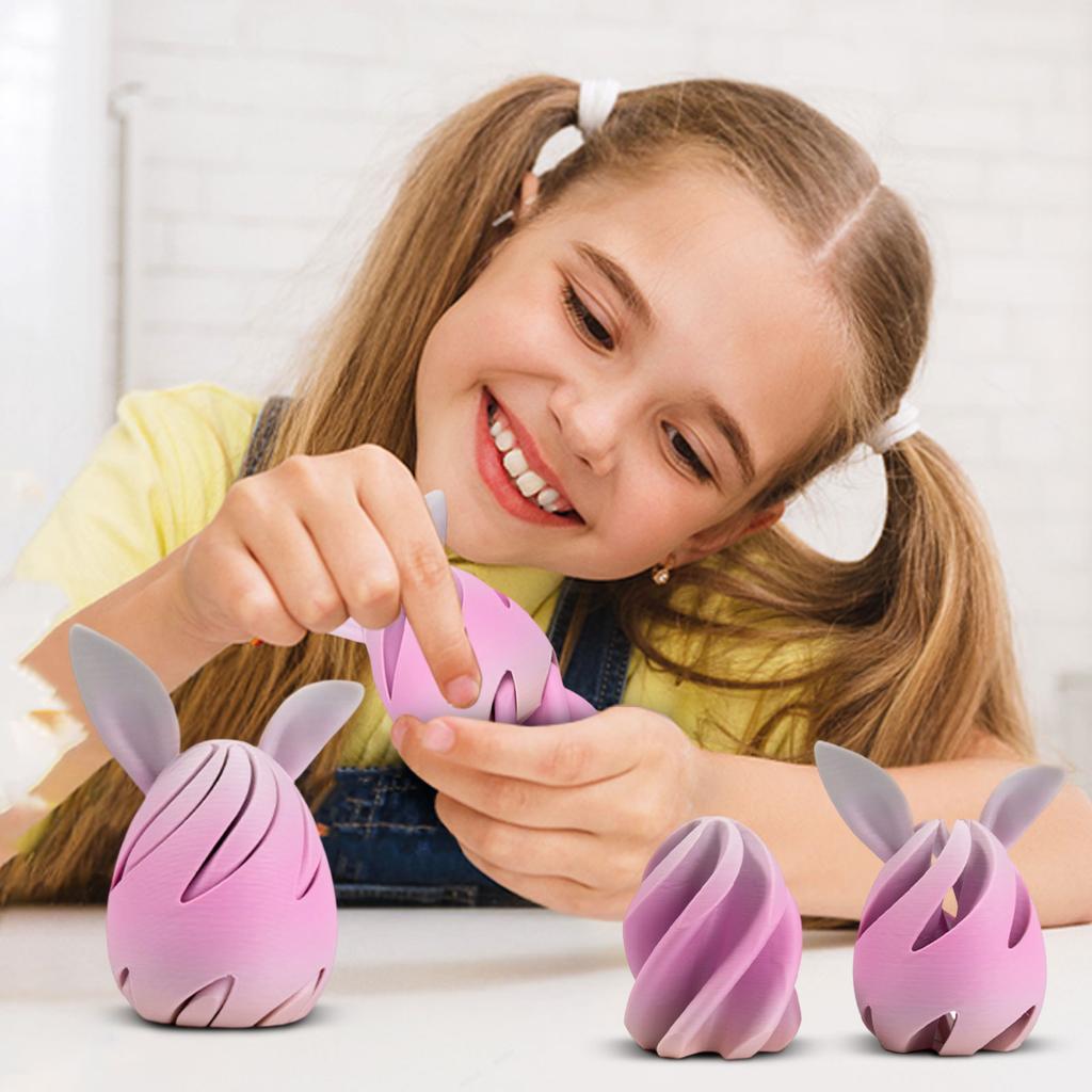 Brinquedo Descompressor Espiral de Páscoa Impresso em 3D, Ovo de Páscoa e Brinquedo Espiral para Alívio do Estresse, Um Presente Perfeito.