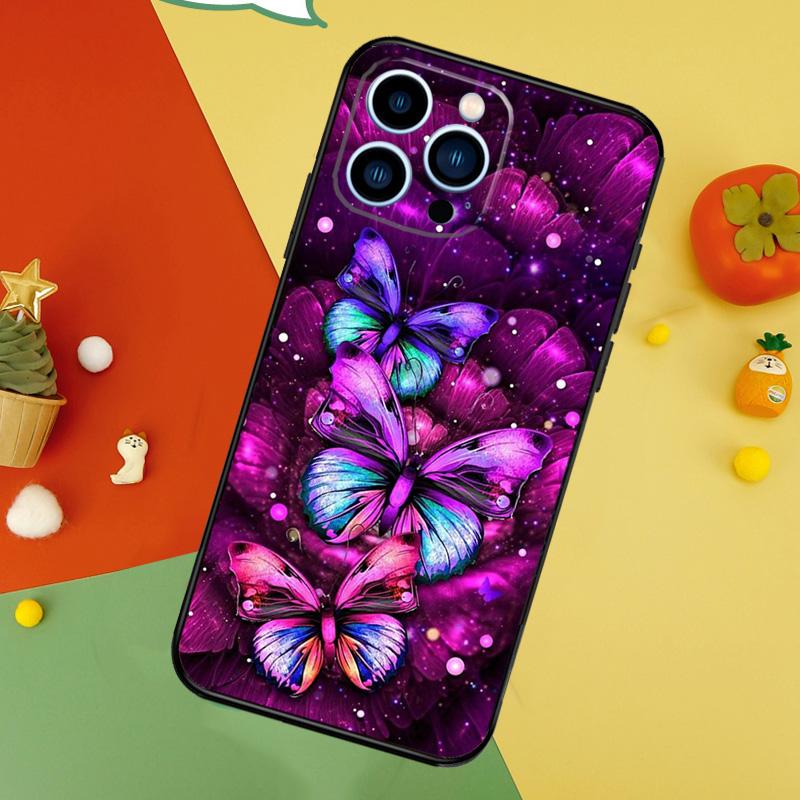 Black Beautiful Butterfly Phone Case For iPhone 17 Pro Max16 15 14 13 11 12 Pro Max Plus 12 13 Mini 16e 17 Air Cover