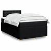Exclusive House - Slatted Bed Base with Black Mattress 120x190 Cm Fabric