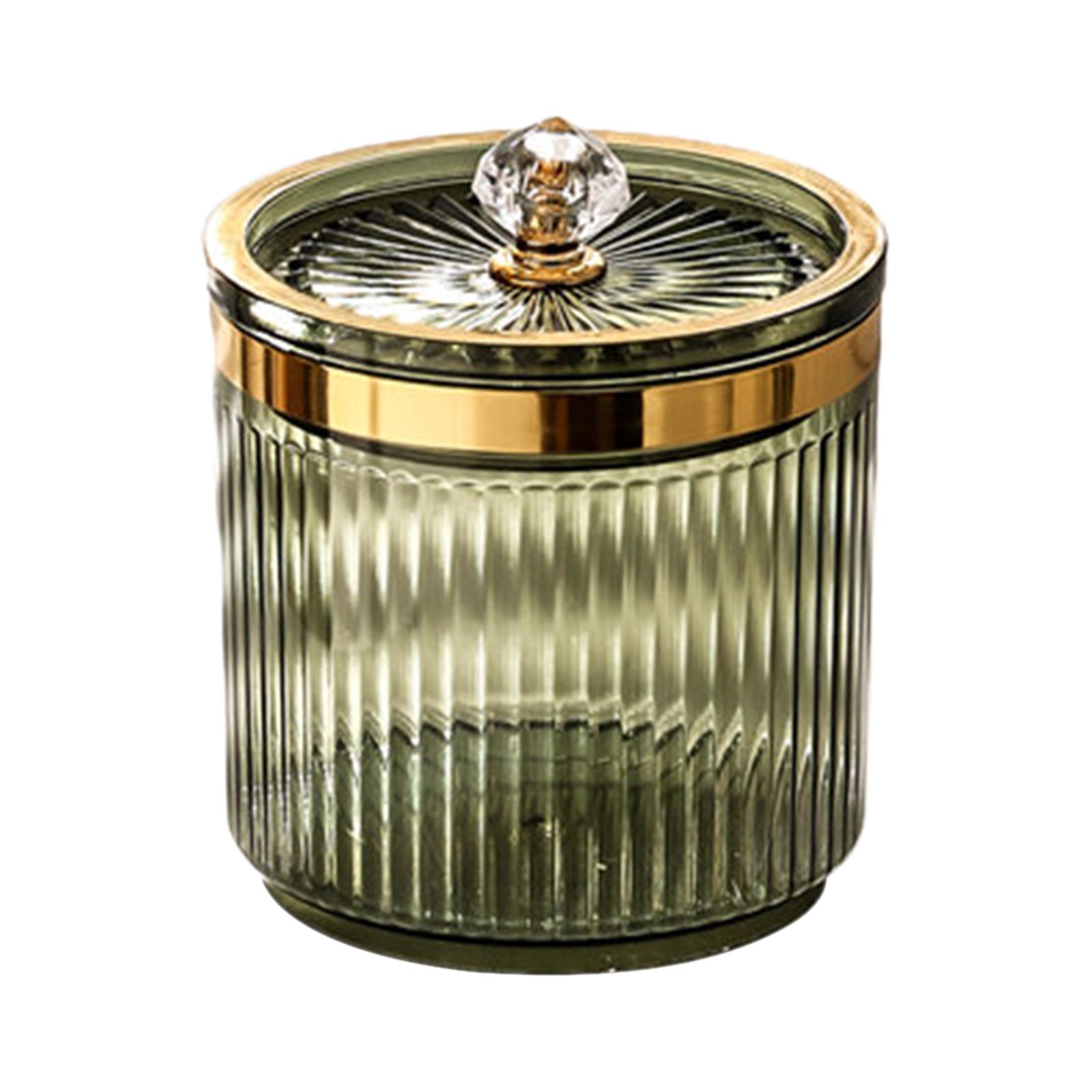 

Многофункциональный держатель для ватных палочек с крышкой, прозрачный для макияжа зелёный