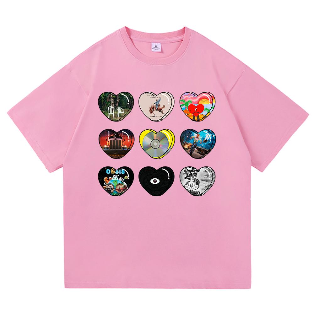 Love 2025 Summer Pure Cotton Men S and Women S 2D Style Graffiti Picture Print Trendy T-shirt Tops with Multiple Styles