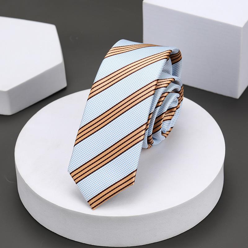 Version Coréenne Décontractée 5cm Hommes et Femmes Robe d'Affaires Marié Mariage Rayure Main Travail Étroit Paresseux Couleur Unie Cravate