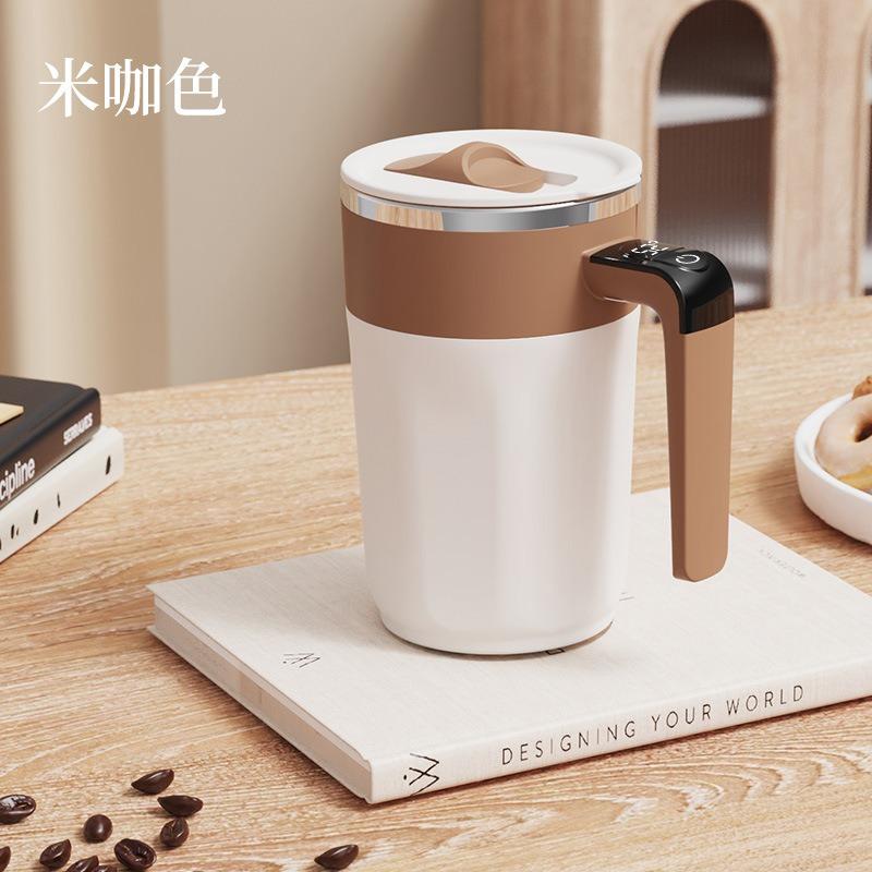 

1PC intelligent digital display magnetic force automatic 316 stainless steel portable coffee mixing cup 400ml